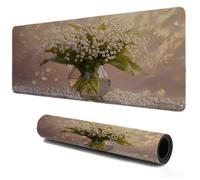 Mouse Mat 900x500, Gaming Mousepad for Speed and Control, Desk Pad Glass Bottles Flower, Waterproof Soft Smooth Surface, Non-Slip Stitched Edges Rubber Base Mousepad, Laptop Home Office Work Decor S18