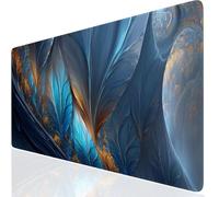 Mouse Mat Abstract 800x400x3mm Washable Large Mouse Pad Blue, Desk Mat Non-Slip Rubber Base Stitched Edge-Smooth Cloth Surface, Waterproof Laptop Desk Pad for Office, Work, MacBook, PC, Home UK-2097
