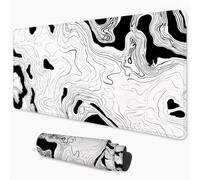 Mouse Mat Abstract Gaming Mouse Pad xxl 600x400 mm non Slip Desk Mat, Black and White Large Mousepad Waterproof & Stitched Edges Mouse and Keyboard Mat for Home, Office, Gaming Room 24x16 inch 3Y-526