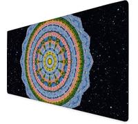 Mouse Mat Abstract Mouse Pad Mandala Gaming Desk Mat Large 1500x800x3mm, Non-Slip Rubber Base, Waterproof Surface, Stitched Edges, Pretty Mousepad for Office and Home Laptop, Desk Accessories K7-379