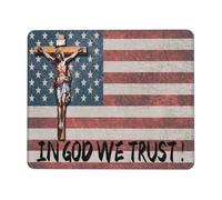 Mouse Mat America Flag Jesus In God We Trust Mousepads Stitched Edge Mice Pad Durable Desk Mat For Laptop Gaming Work S