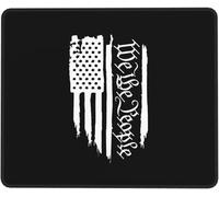 Mouse Mat American Flag We The People Constitution Mousepads Non-Slip Mice Pad Stitched Edge Mouse Pad For Work Gaming Laptop S