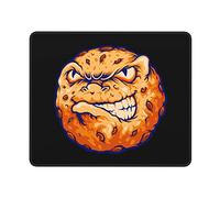 Mouse Mat Angry Cookie Stitched Edges Desk Pad Anti-Slip Rubber Base Gaming Mousepad For Home Work Computer 25X30Cm