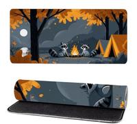 Mouse Mat Animal 500x250x3mm, Mouse Pad Large Raccoon, Desk Accessories, Extra Large Size Improve Mobility Accuracy and Speed, Desk Pad with Non Slip Base and Stitched Edge for Office/Gaming MM-278