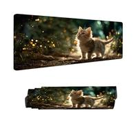 Mouse Mat Animal Gaming Mouse Pad 800 x 400 MM XXL Extended Desk Mat, Keyboard Mousepad Cat, Water-Resistant Surface and Non-Slip Base Mousemat, for Gaming Home Office Desk Accessories for Men H-2813