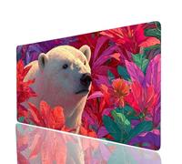 Mouse Mat Animal Large Gaming Mouse Pad 36x16x0.12In, Desk Mat Large as Mousepad for Laptop Desktop Pc Gaming Keyboard Improve Accuracy and Speed, Bear Mousemat for Desk Decor Gifts for Men Model-6818