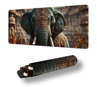 Mouse Mat Animal Mouse Pad Large 120 x 40 cm XXL Waterproof Desk Matt with Stitched Edges and Non-Slip Rubber Base, Extended Gaming Mousemat Elephant Keyboard Mat, for Gaming Office Desk Decor S-5678