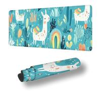 Mouse Mat Animal Mouse Pad Large 120x40 cm XXL Waterproof Desk Matt with Stitched Edges and Non-Slip Rubber Base, Extended Gaming Mousemat Alpaca Keyboard Mat for Gaming Office Desk Decor Gifts S-7407