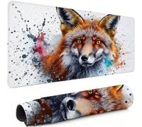 Mouse Mat Animal Mouse Pad Large 500 x 250 x 3 MM XXL Mousepad with Stitched Edges and Non-Slip Rubber Base, Keyboard Mousemat Fox Desk Pad, for Gaming Office Decor Accessories, Gifts for Men C-3103