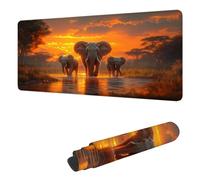 Mouse Mat Animal Mouse Pad Large 900 x 300 x 3 mm XXL Mousepad with Stitched Edges and Non-Slip Rubber Base, Improves Speed and Precision Gaming Mousemat Elephant for Home Office Decor, Gifts H-4433