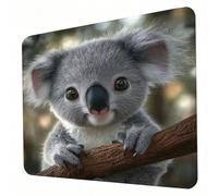 Mouse Mat, Animal Mouse Pad, Washable Small Mousepad Koala Mousemat with Non-Slip Base Computer Gaming Mousepad Portable Office Desk Accessories for Working Studying Gaming, 260 x 210 x 3mm J0-225