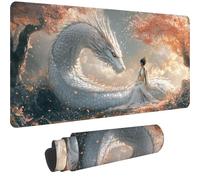 Mouse Mat Anime Mouse Pad 1000 x 500 x 3 mm Large Gaming Mousepad,2025 New Desk Protector Mat with Anti-Slip Base,Waterproof&Durable Mousemat, Office Desk Accessories for Men (100x50cm Dragon)-dd321
