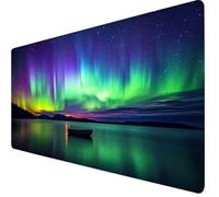 Mouse Mat Aurora Mouse Pad Large 1000 x 500 x 3mm Desk Mat Starry Sky Non-Slip Rubber Base, Waterproof Surface, Stitched Edges Gaming Mousepad, Home Computer Keyboard Office Desk Accessories Y7-738
