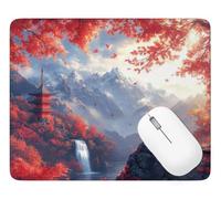 Mouse Mat Autumn Gaming Mouse Pad 300 x 250 x 3 mm, Stitched Edges, Q-5154 | with Anti-Slip Rubber Base Stitched Edges Keyboard Mousepad Cat, for Gaming Home Office, Improves Speed and Precision