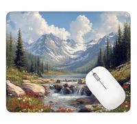 Mouse Mat Autumn Gaming Mouse Pad 300 x 250 x 3 mm, Stitched Edges, Q-5176 | with Anti-Slip Rubber Base Stitched Edges Keyboard Mousepad Landscape, for Gaming Home Office, Improves Speed and Precision