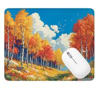 Mouse Mat Autumn Gaming Mouse Pad 300 x 250 x 3 mm, Stitched Edges, Q-5209 | with Anti-Slip Rubber Base Stitched Edges Keyboard Mousepad Tree, for Gaming Home Office, Improves Speed and Precision