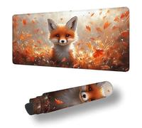 Mouse Mat Autumn Mouse Pad Large 120 x 40 cm XXL Waterproof Desk Matt with Stitched Edges and Non-Slip Rubber Base, Extended Gaming Mousemat Fox Keyboard Mat, for Gaming Office Desk Decor Gifts S-816