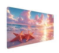 Mouse Mat Beach Gaming Mousepad Large 28x12x0.12 in, Desk Mat for Wireless Mouse Keyboard Laptop, Waterproof Mousemat Dreamy Stitched Edges Non-Slip Rubber Base for Home Office Gaming Desk model-4863