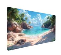 Mouse Mat Beach Gaming Mousepad Large 700x300x3mm, Desk Mat for Wireless Mouse Keyboard Laptop, Waterproof Mousemat Cloud Stitched Edges Non-Slip Rubber Base for Home Office Gaming Desk model-3983