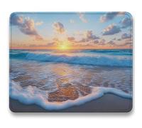 Mouse Mat, Beach Mouse Pad, Small Mousepads Sunset, 240x200x3mm, Mousemat with Non-Slip, Desk Mat Portable for Office Laptop Working Studying, Smooth Surface Desk Accessories, Washable, Gifts c0-263
