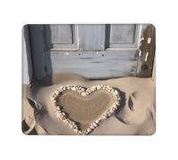 Mouse Mat Beach Sand Heart Door Portable Mousepad Personalized Mouse Pad For Work Gamer Studying 25X30cm