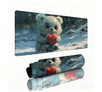 Mouse Mat Bear xxl 800x300x3mm Desk Pad Love Gaming Mouse Mat with Stitched Edges Waterproof Surface Wear-Resistant, Non-Slip Rubber Base Improves Speed and Accuracy for Christmas Decorations W1-830