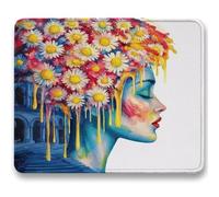 Mouse Mat, Beauty Mouse Pad, Small Mousepads Flower, 290x240x3mm, Mousemat with Non-Slip, Desk Mat Portable for Office Laptop Working Studying, Smooth Surface Desk Accessories, Washable c0-647