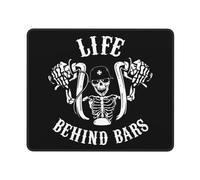 Mouse Mat Behind Bars Motorcycle Biker Mousepad Non-Slip Mice Pad Durable Mouse Pad For Office And Home Work Gaming M