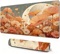 Mouse Mat Beige 1000x500x3mm Large Desk Mat As a desktop decoration S-745 | Orange Mouse pad XXL Desk Mat with Non Slip Base and Stitched Edge for Gaming Desk Accessories Office Decor Smooth Glide.