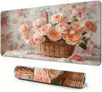 Mouse Mat Beige 1000x500x3mm Large Desk Mat As a desktop decoration S-749 | Pink Mouse pad XXL, Desk Mat with Non Slip Base and Stitched Edge for Gaming, Desk Accessories, Office Decor, Smooth Glide.