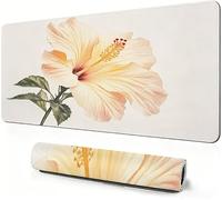 Mouse Mat Beige 1000x500x3mm Large Desk Mat As a desktop decoration S-754 | Flower Mouse pad XXL, Desk Mat with Non Slip Base and Stitched Edge for Gaming, Desk Accessories, Office Decor, Smooth Glide.