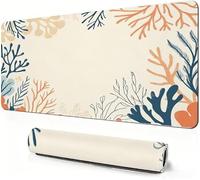 Mouse Mat Beige 1000x500x3mm Large Desk Mat As a desktop decoration S-764 | Coral Mouse pad XXL, Desk Mat with Non Slip Base and Stitched Edge for Gaming, Desk Accessories, Office Decor, Smooth Glide.