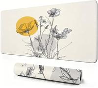 Mouse Mat Beige 800x300x3mm Large Desk Mat As a desktop decoration S-765 | Moon Mouse pad XXL, Desk Mat with Non Slip Base and Stitched Edge for Gaming, Desk Accessories, Office Decor, Smooth Glide.