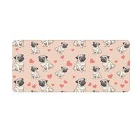 Mouse Mat Beige Dog Heart Mouse Pad Thickened Desk Mat Comfortable Mousepad Anti-Fray Stitched Edges Mousemat Durable Non-Slip Desk Pad Office Computer Accessories 300x700x3mm
