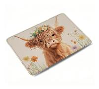 Mouse Mat Beige Gaming Mouse Pad, Optimised for Gaming Sensors, Moderate Surface Friction, Improved Precision and Speed, Non-Slip Mousepad for Computers, Laptop, 26 x 21 x 3 mm, Highland Cattle 0o-746