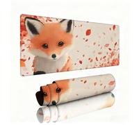Mouse Mat Beige xxl 800x300x3mm Desk Pad Fox Gaming Mouse Mat with Stitched Edges Waterproof Surface Wear-Resistant, Non-Slip Rubber Base Improves Speed and Accuracy for Christmas Decorations W1-176