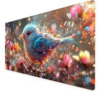 Mouse Mat Bird Mouse Pad Chrysanthemum Gaming Desk Mat Large 800x400x3mm, Non-Slip Rubber Base, Waterproof Surface, Stitched Edges, Pretty Mousepad for Office and Home Laptop, Desk Accessories K7-535