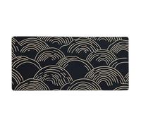 Mouse Mat Black 90 x 40 cm Stripe Large Office Desk Mat G218