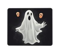 Mouse Mat Black And Halloween Ghost Mouse Pad Rubber Base Mousepads Square Mousepad For Work Computers Gaming M