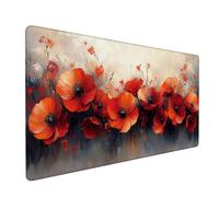 Mouse Mat Black Desk Mat Flower Gaming Mouse Pad 900x500x3mm, Slip Base Waterproof Surface Comfort WearResistant, Stitchededge Extended Mousemat, lmproves Speed and Precision for Office & Home XZ-848