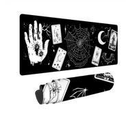 Mouse Mat Black Gaming Mouse Pad Large 600x300 mm Waterproof Mousepad Halloween Desk Mat Non-Slip Rubber Base PC Accessories Desk Pad with Stitched Edges Keyboard Mousemat for Gaming Office Gifts M-47