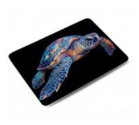 Mouse Mat Black Gaming Mouse Pad, Optimised for Gaming Sensors, Moderate Surface Friction, Improved Precision and Speed, Non-Slip Mousepad for Computers, Laptop, PC, 34 x 28 x 3 mm, Sea Turtle 0o-289