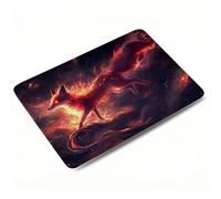 Mouse Mat Black Gaming Mouse Pad, Optimised for Gaming Sensors, Moderate Surface Friction, Improved Precision and Speed,Mousepad with Stitched Edge for Computers, Laptop, 23 x 18 x 3 mm, Fox 0o-291
