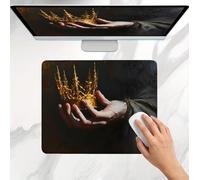 Mouse Mat Black Hand, Small Mouse Pad 29 x 24 cm, Ultra Thin Improves Speed and Accuracy, Non-Slip Rubber Base, with Stitched Edges, Wear-Resistant, Waterproof Mousepad for Office & Home j0j-349