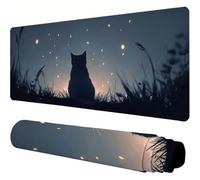 Mouse Mat Black Large Gaming Mouse Pad 36x20x0.12inch Mousepad Cat Desk Mat Extended Waterproof con Non-Slip Rubber Base Precision and Speed Desk Accessories for Office Gaming, Gift for Women J1-678