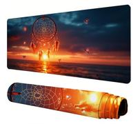 Mouse Mat Black Large Gaming Mouse Pad 40x20x0.12inch Mousepad Dreamcatcher Desk Mat Extended Waterproof con Non-Slip Rubber Base Precision and Speed Desk Accessories for Office, Gift for Women J1-396