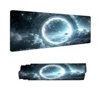 Mouse Mat Black Mouse Pad Large 150 x 80 cm XXL Mousepad with Stitched Edges and Non-Slip Rubber Base Desk Pad, Improves Speed and Precision Gaming Mousemat Science Fiction, Home Office Decor H-8216