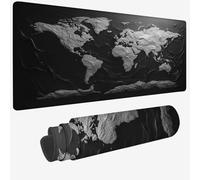 Mouse Mat Black Mouse Pad Large 47.2x15.7x0.12 XXL Waterproof Desk Matt with Stitched Edges and Non-Slip Rubber Base, Extended Gaming Mousemat World Map Keyboard Mat for Gaming Office Desk Decor W-872
