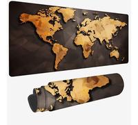 Mouse Mat Black Mouse Pad Large 59.1x31.5x0.12 XXL Waterproof Desk Matt with Stitched Edges and Non-Slip Rubber Base, Extended Gaming Mousemat World Map Keyboard Mat for Gaming Office Desk Decor W-192