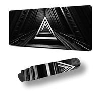 Mouse Mat Black Mouse Pad Large 90x40 cm XXL Waterproof Desk Matt with Stitched Edges and Non-Slip Rubber Base, Extended Gaming Mousemat Geometry Keyboard Mat for Gaming Office Desk Decor Gifts S-4492